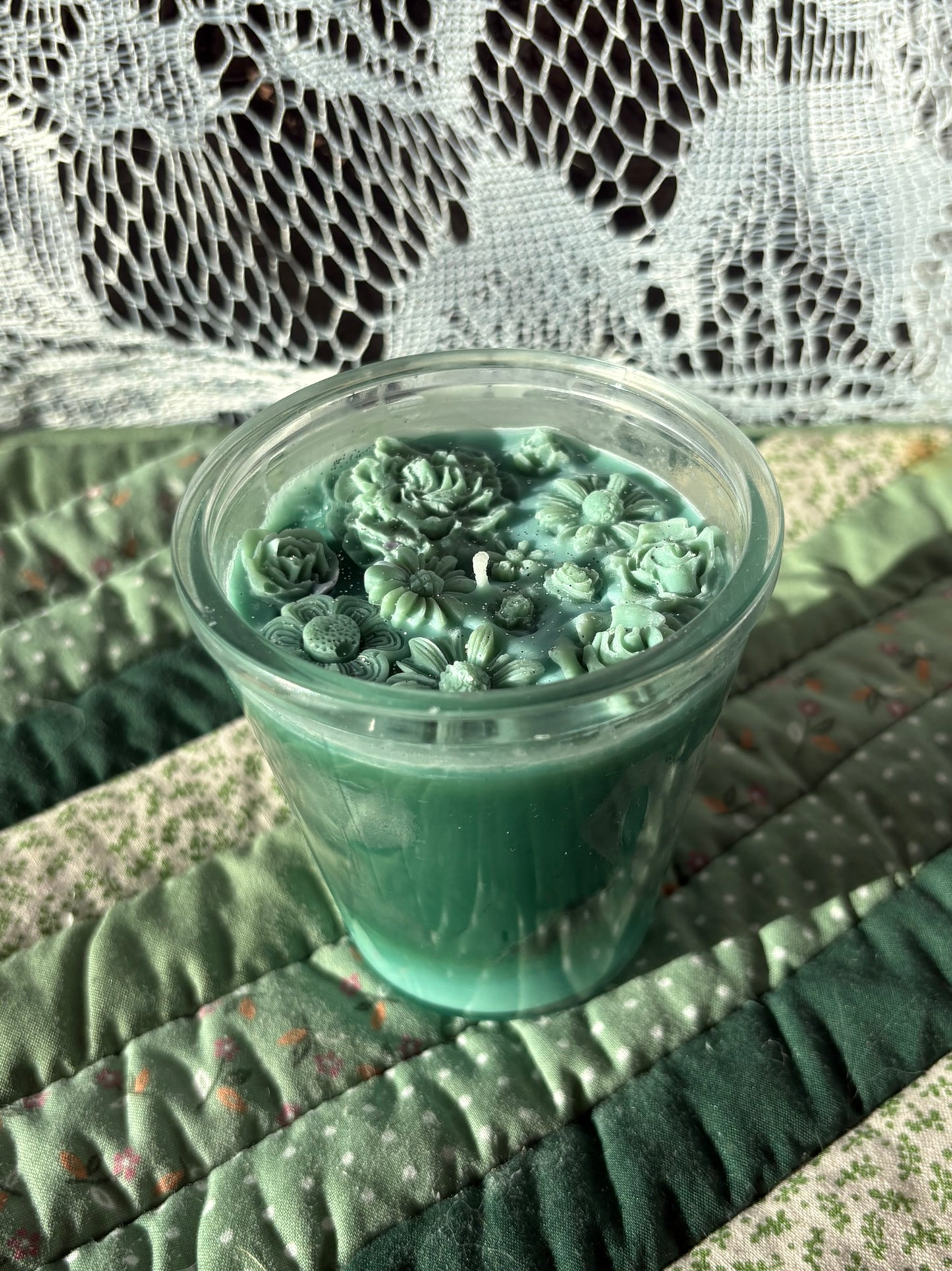 Upcycled glass candle
