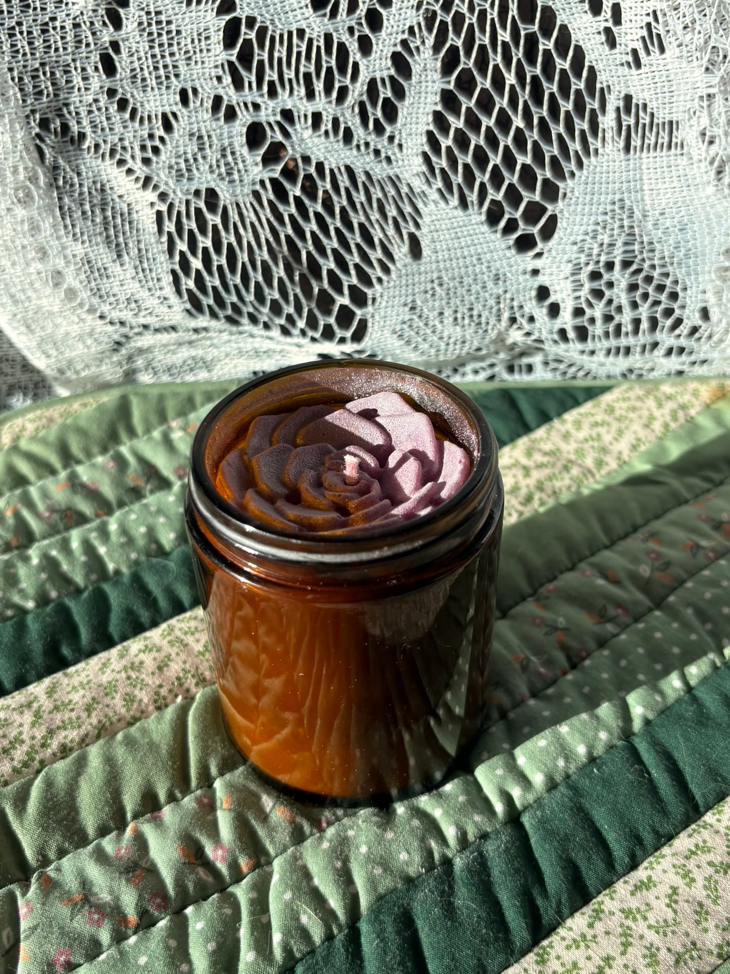 Upcycled glass candle
