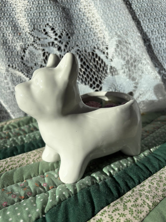Ceramic puppy candle