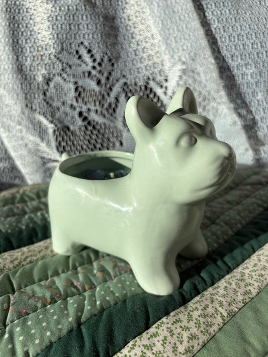 Ceramic puppy candle