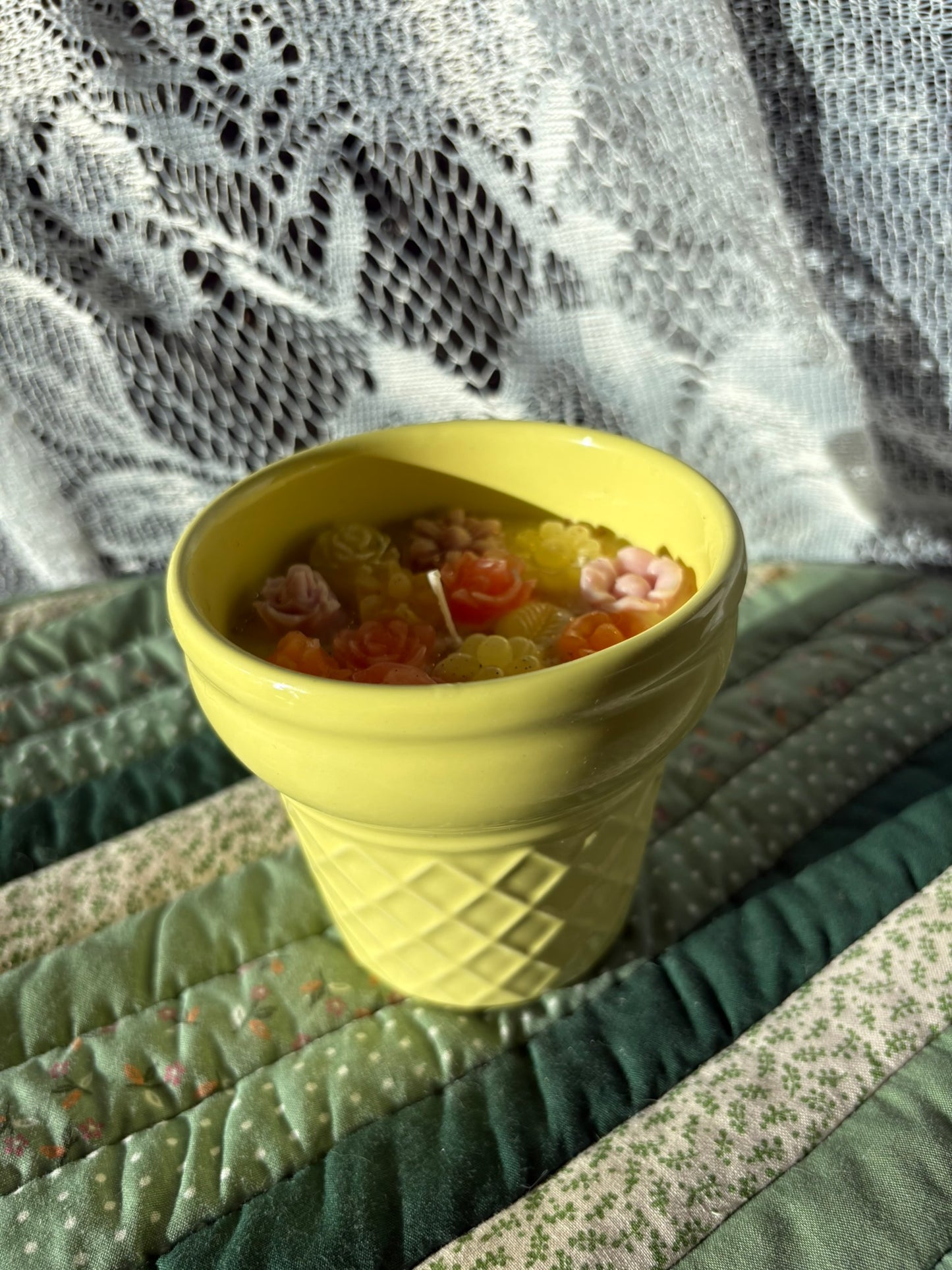 Upcycled dessert candle