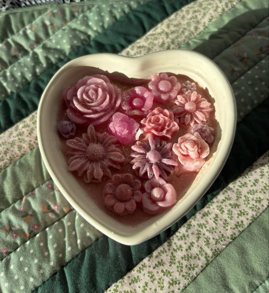 Upcycled heart candle