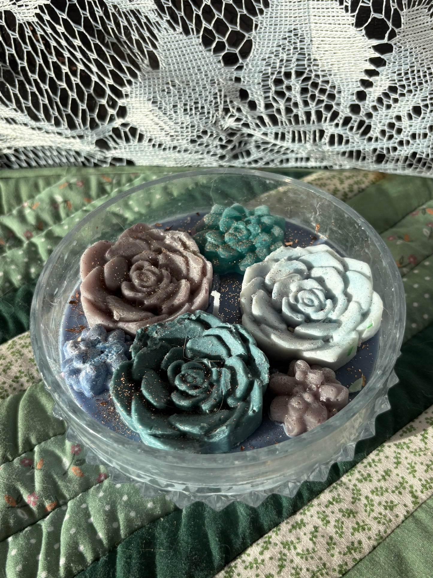 Upcycled glass bowl candle