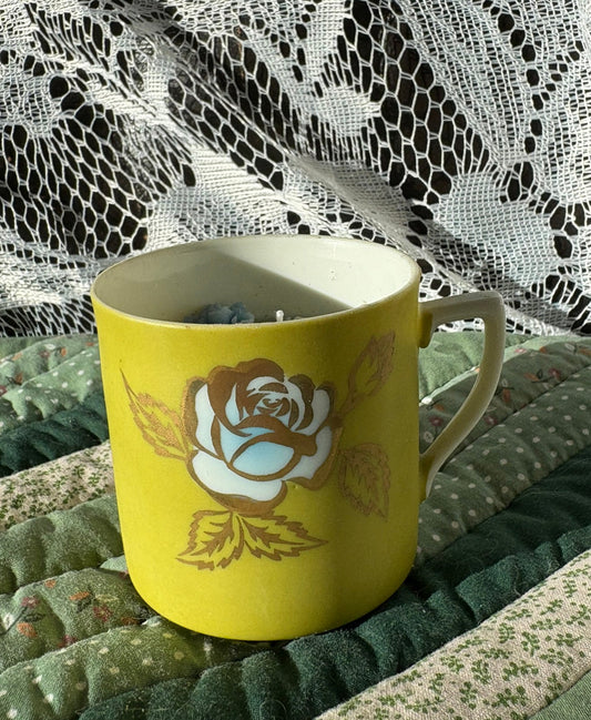Upcycled teacup candle