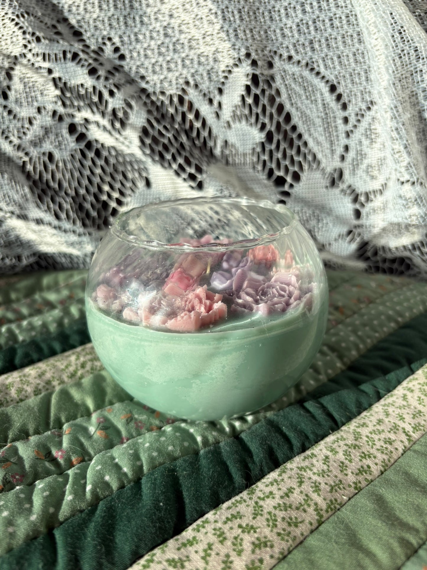 Upcycled glass candle