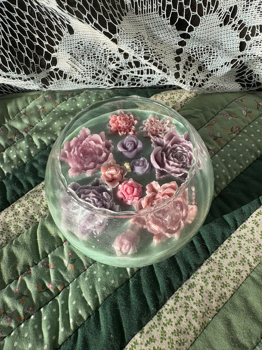 Upcycled glass candle