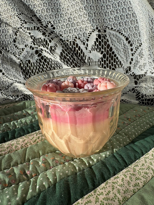 Upcycled glass candle