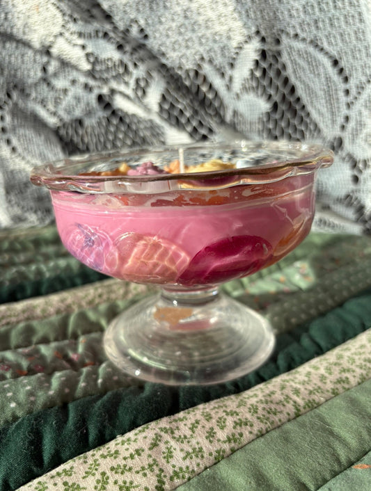 Upcycled glass candle