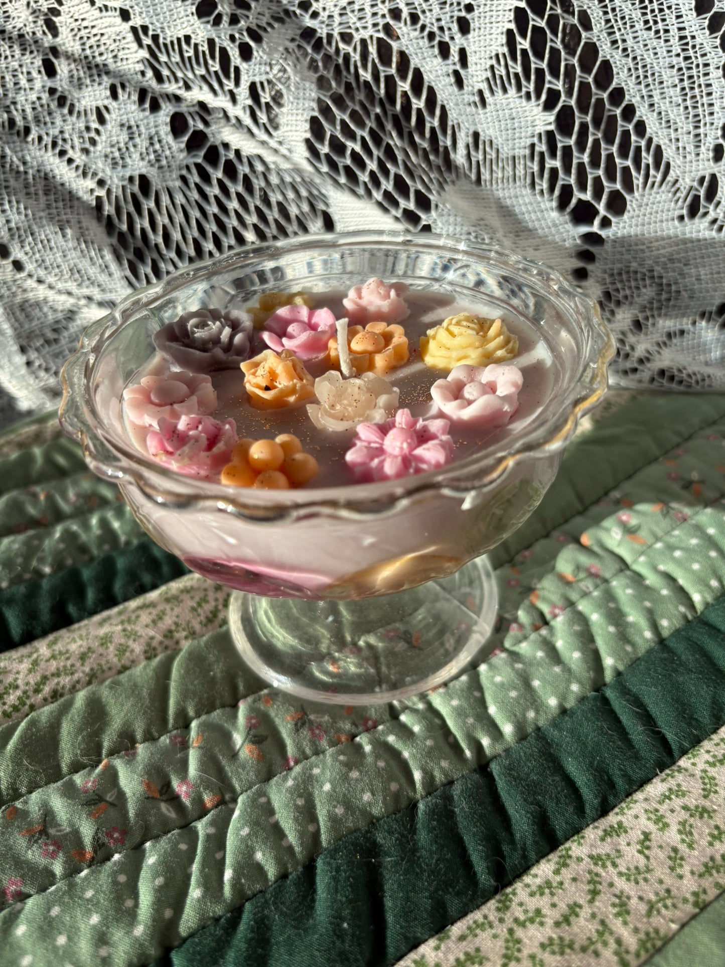 Upcycled glass candle